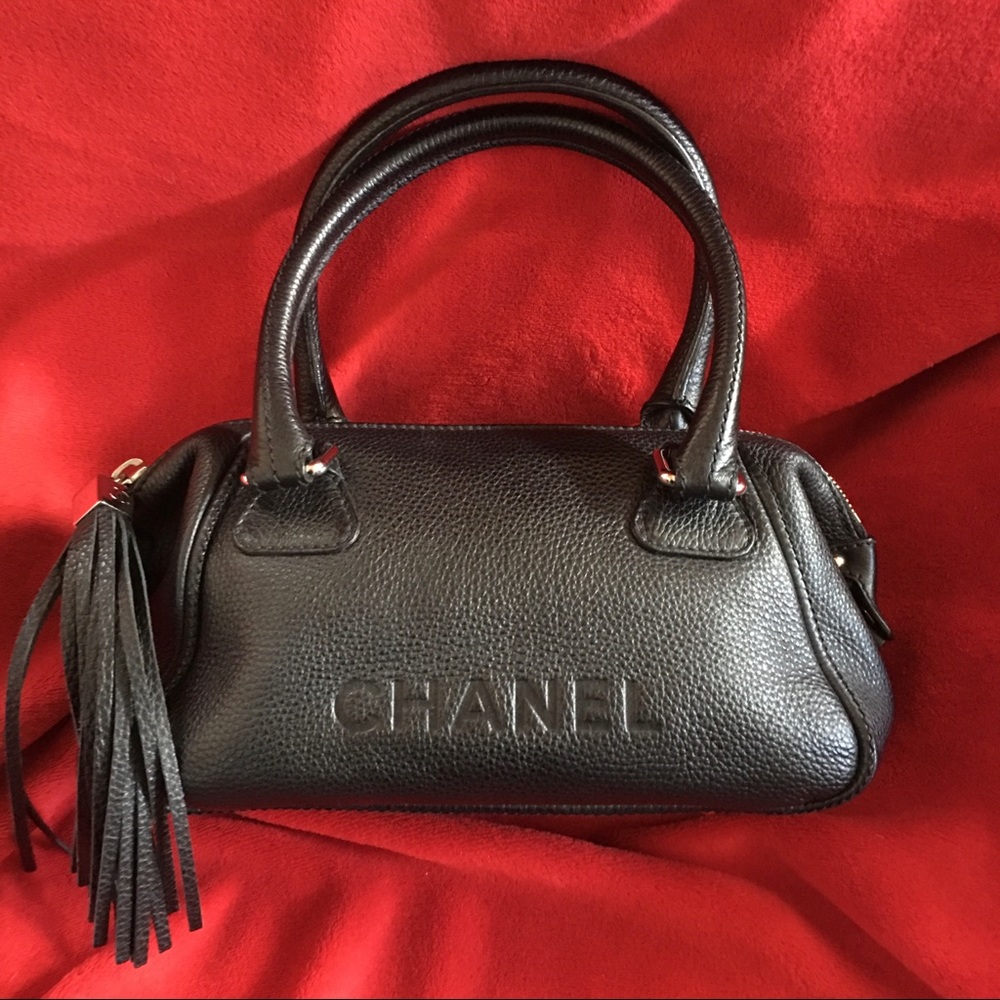 RARE Vintage CHANEL LAX Leather Tassel Satchel - Picture 2 of 16